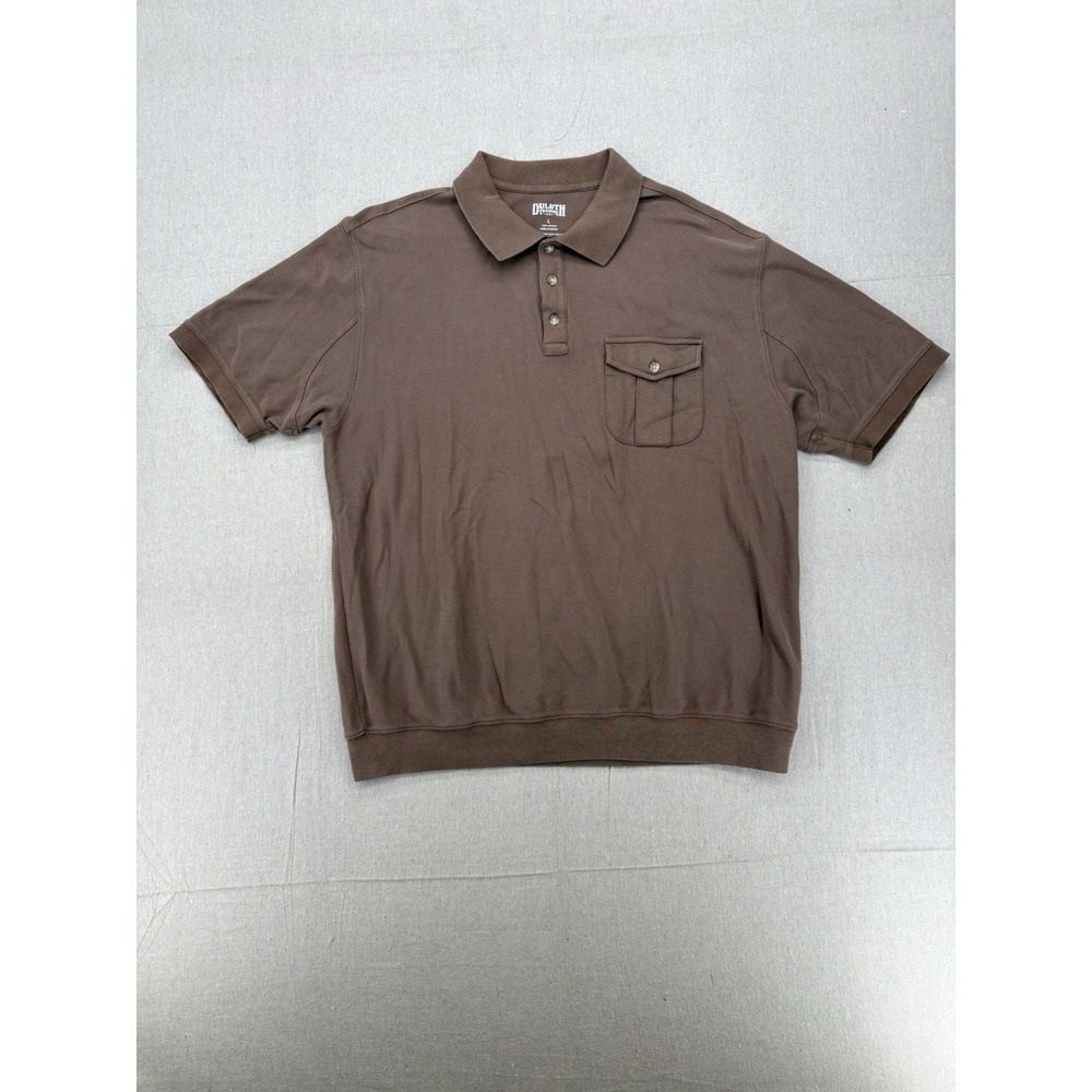 Duluth Trading CO Banded Bottom No Polo Shirt Pocket Mens Large Brown